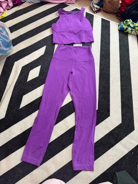 lululemon athletica Purple High-Rise align 25  Leggings and Crop Tank Set